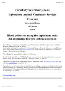 Vivarium[removed]40 Forsøksdyrveterinærtjeneste Laboratory Animal Veterinary Services