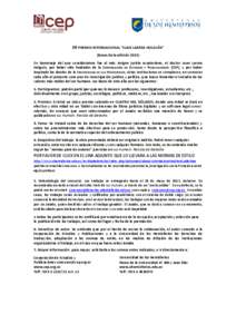 IV PREMIO INTERNACIONAL “JUAN LARREA HOLGUÍN” (Bases de la edición[removed]En homenaje del que consideramos fue el más insigne jurista ecuatoriano, el doctor Juan Larrea