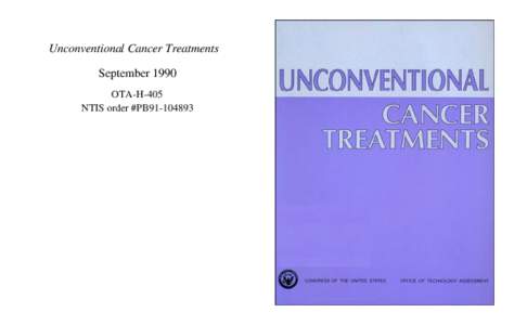 Design of experiments / Epidemiology / Alternative medicine / Donald Gleason / National Institute for Health and Clinical Excellence / Clinical trial / Cancer / Alternative cancer treatments / Health / Medicine / Clinical research