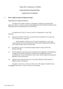 Import and Export of Dangerous Drugs