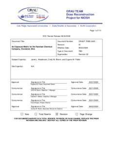 ORAU TEAM Dose Reconstruction Project for NIOSH Oak Ridge Associated Universities I Dade Moeller & Associates I MJW Corporation Page 1 of 111 DOE Review Release[removed]