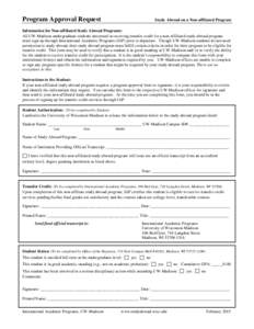 Program Approval Request form