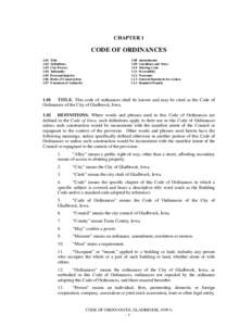 CHAPTER 1  CODE OF ORDINANCES