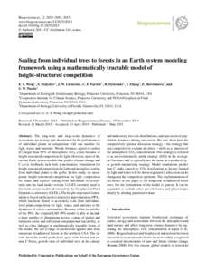 Biogeosciences, 12, 2655–2694, 2015 www.biogeosciences.netdoi:bg © Author(sCC Attribution 3.0 License.  Scaling from individual trees to forests in an Earth system modeling