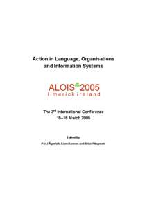Microsoft Word - ALOIS 2005 Proceedings.doc