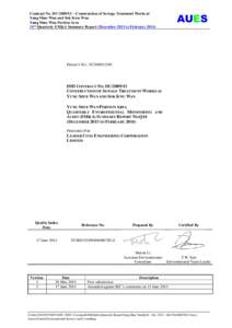 AUES  Contract No. DC[removed] – Construction of Sewage Treatment Works at Yung Shue Wan and Sok Kwu Wan Yung Shue Wan Portion Area 14th Quarterly EM&A Summary Report (December 2013 to February 2014)