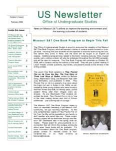 US Newsletter  Volume 5, Issue 1 FebruaryOffice of Undergraduate Studies