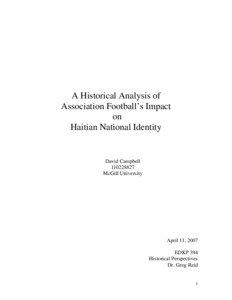 A Historical Analysis of Association Football’s Impact on
