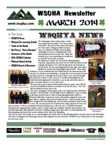 WSQHA Newsletter  MarCh 2014 In This Issue:  