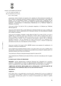 EXCMO. AYUNTAMIENTO DE GELVES C/ 1er. Tte. Alcalde José Garrido, s/n Tlfn.: Fax: 41120 – Gelves (Sevilla)  proporcional, vulnera el derecho de ocupación de los operadores de telecomunicacion