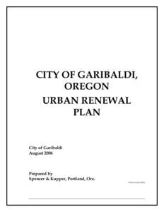 CITY OF GARIBALDI, OREGON URBAN RENEWAL PLAN  City of Garibaldi