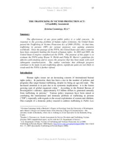 Journal of Race, Gender, and Ethnicity Volume 2 – March[removed]THE TRAFFICKING IN VICTIMS PROTECTION ACT: