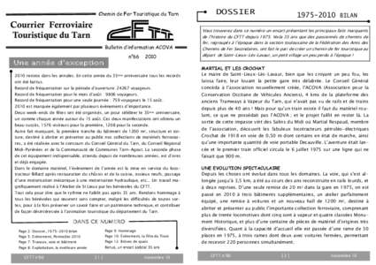 Chemin de Fer Touristique du Tarn  Courrier Ferroviaire Touristique du Tarn Bulletin d’information ACOVA n°66