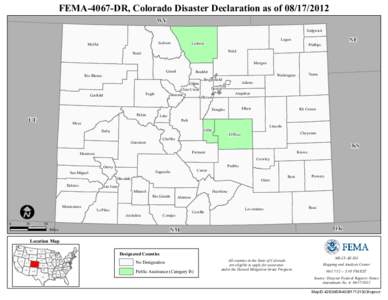 FEMA-4067-DR, Colorado Disaster Declaration as of[removed]WY Sedgwick Jackson