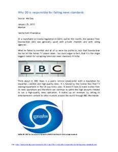 Television / Public broadcasting / BBC / Terrestrial television / DD Chennai / DD Coimbatore / Doordarshan / Television in India / Broadcasting