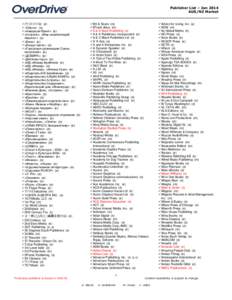 Publisher List – Jan 2014 AUS/NZ Market  (주)아이이펍 (e)  «Deluxe» (e)  «Аквариум-Принт» (e)