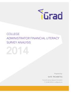 College Administrator Financial Literacy Survey Analysis Prepared by: