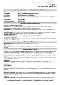 Disinfectants / Household chemicals / Antiseptics / Ammonium persulfate / Hydrogen peroxide / Material safety data sheet / Bleach / Chemistry / Oxidizing agents / Peroxides