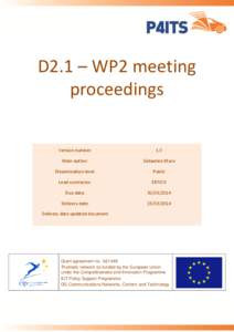 Competitiveness and Innovation Framework Programme / Meeting / Framework Programmes for Research and Technological Development