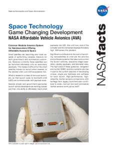 Space Technology  Game Changing Development NASA Affordable Vehicle Avionics (AVA) Common Modular Avionics System for Nanolaunchers Offering