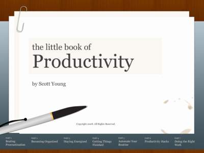 Page 1 of 19  the little book of Productivity by Scott Young