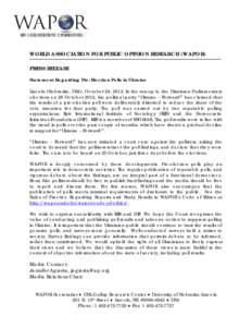 Professional associations / Kyiv International Institute of Sociology / Opinion poll / World Association for Public Opinion Research / Science / Public opinion / Survey methodology / Statistics