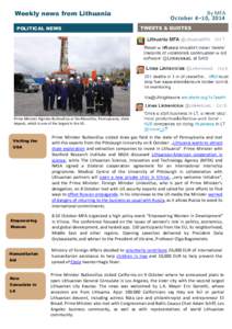 Weekly news from Lithuania POLITICAL NEWS By MFA  O ctober 4–10, 2014