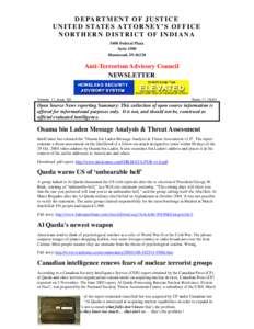 Islam / Organized crime / War on Terror / Al-Qaeda / September 11 attacks / ETA / Nuclear terrorism / Osama bin Laden / Counter-terrorism / Terrorism / Politics / Islamic terrorism