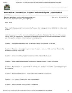 10/21/2014  DEPARTMENT OF THE INTERIOR Mail - Peer review Comments on Proposes Rule to designate Critical Habitat Laymon, Stephen <stephen_laymon@fws.gov>