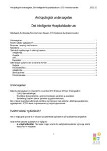 Antropologisk undersøgelse, Det Intelligente Hospitalsbaderum, G10 InnovationscenterAntropologisk undersøgelse Det Intelligente Hospitalsbaderum