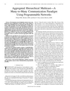 Aggregated hierarchical multicast-a many-to-many communication paradigm using programmable networks - Systems, Man and Cybernetics, Part C, IEEE Transactions on