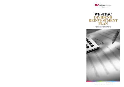 WESTPAC DIVIDEND REINVESTMENT PLAN TERMS AND CONDITIONS