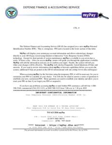 NIH/OHR - Sample DFAS myPay PIN Letter (.pdf)