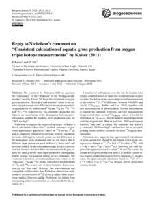 Biogeosciences, 9, 2921–2933, 2012 www.biogeosciences.netdoi:bg © Author(sCC Attribution 3.0 License.  Biogeosciences