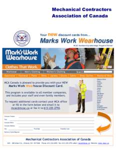 Mechanical Contractors Association of Canada Your  new discount cards from…