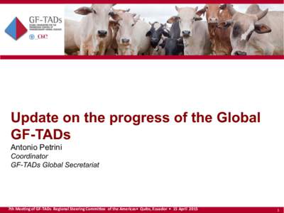 Update on the progress of the Global GF-TADs Antonio Petrini Coordinator GF-TADs Global Secretariat