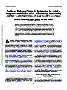 American Journal of Orthopsychiatry 2014, Vol. 84, No. 3, 234 –243 © 2014 American Orthopsychiatric Association DOI: [removed]h0099808