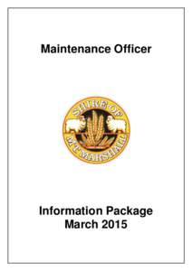 Maintenance Officer  Information Package March 2015  General Shire Details