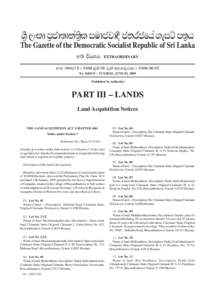 Êòé Èâ¨å Àò°åºå¾àº¨ èò ÌÄå°Éå¼û °¾Ç°ïÆà ªæÌ ÀºòÆ The Gazette of the Democratic Socialist Republic of Sri Lanka ¡ºø ïÊË