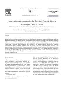 ARTICLE IN PRESS  Deep-Sea Research I[removed]–518 www.elsevier.com/locate/dsr  Near-surface circulation in the Tropical Atlantic Ocean