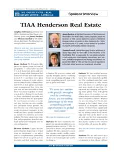 TIAA-CREF / Financial services / Institutional investor / Citigroup / Investment management / Henderson Group / Jones Lang LaSalle / Private equity real estate / Financial economics / Investment / Andrew Carnegie