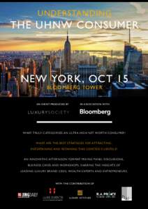 Understanding  the UhnW ConsUmer neW YorK, oCt 15 BLoomBerg toWer