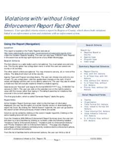 Detailed Violation Report Fact Sheet