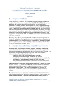 Overdose Prevention and Intervention Expanding Naloxone Availability in the ACT (ENAACT) Committee Terms of Reference March[removed].