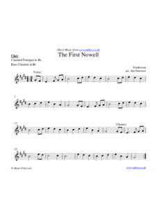 Sheet Music from www.mfiles.co.uk  The First Nowell Clar: Clarinet/Trumpet in Bb,