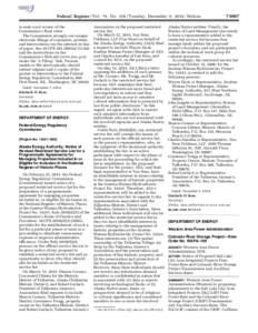 Federal Register / Vol. 79, No[removed]Tuesday, December 9, [removed]Notices to seek court review of the Commission’s final order. The Commission strongly encourages electronic filings of comments, protests, and intervent