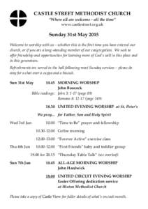 Methodism / Meals / Tea / Tea culture / Histon and Impington / Methodist Church of Great Britain / Wesley Methodist Church / Church service / Christianity / Christian theology / Religion
