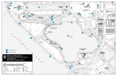 National Mall Plan, Historic Resources - Jefferson Memorial and FDR Memorial/Tidal Basin map