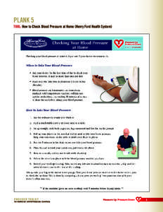 PLANK 5 TOOL: How to Check Blood Pressure at Home (Henry Ford Health System) PROVIDER TOOLKIT  to improve hypertension control