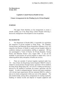 Medical informatics / Hospice / Nursing / Patient safety / Public hospital / Hospital / Medical record / Health in Hong Kong / Healthcare in England / Medicine / Health / Medical ethics